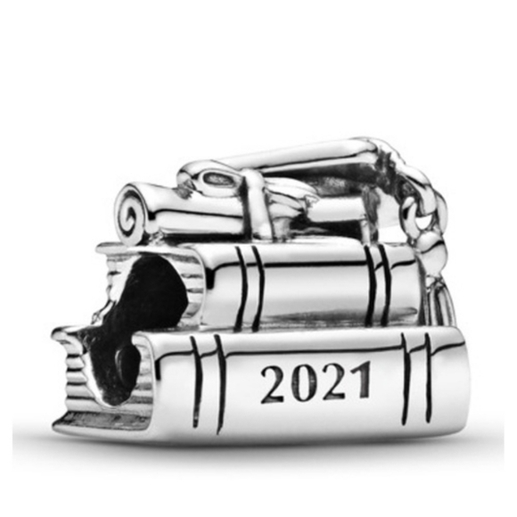 Pandora Sterling Silver 2021 Graduation Books Charm - 799325C00 - Picture 1 of 7